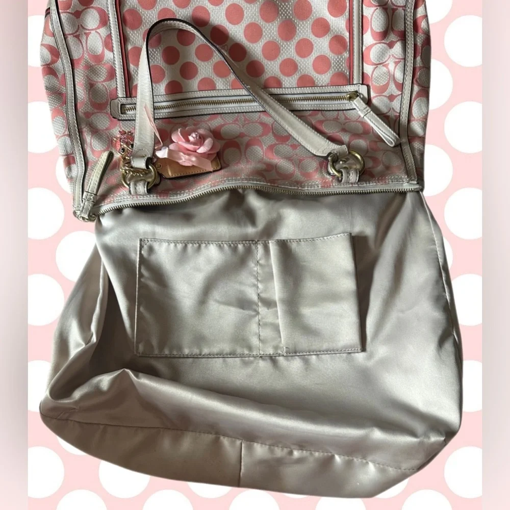 COACH Signature Poppy C Dot Hallie Tote
